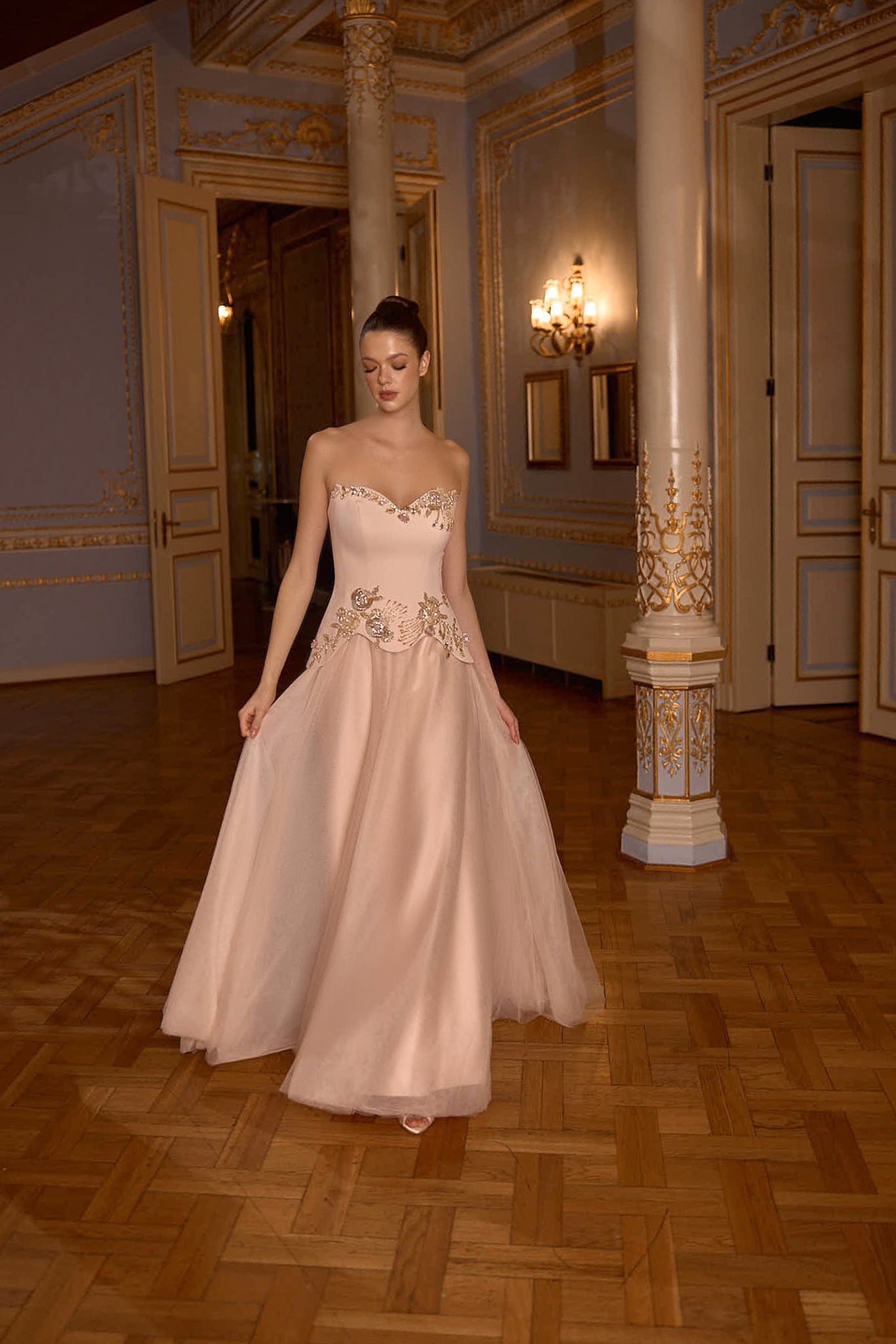 Valentine  İşlemeli Prenses Abiye