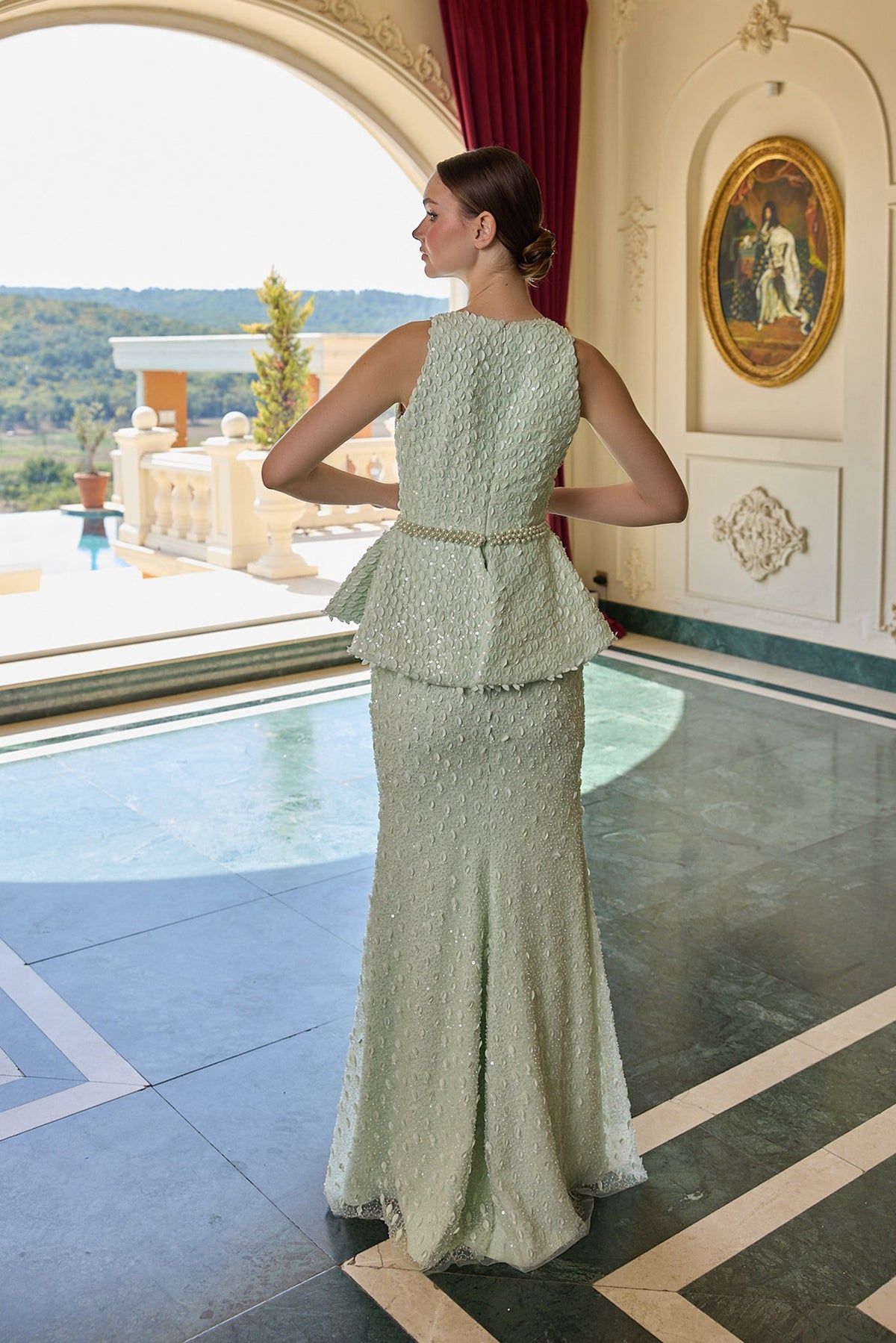 Margaux – Peplum Belli İşlemeli Abiye – ürün görünümü 6
