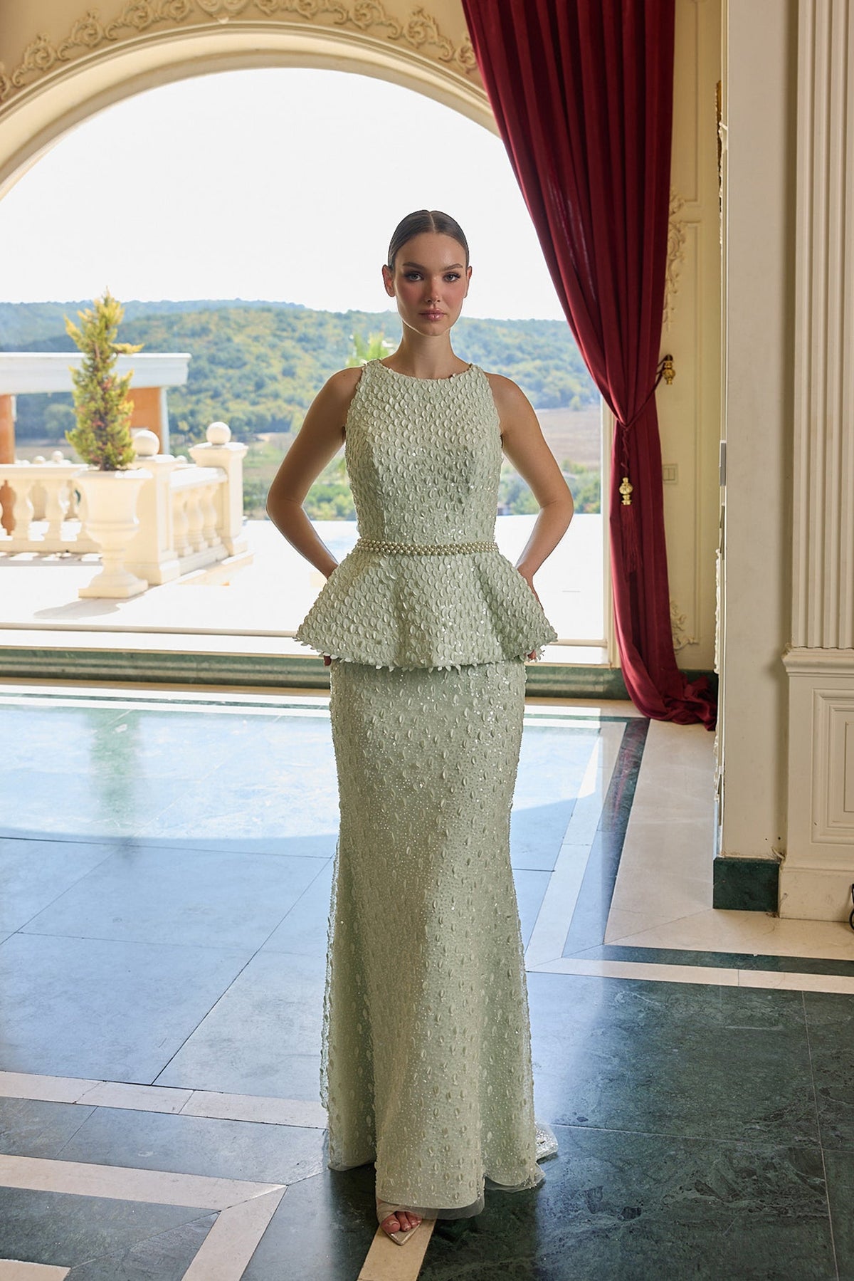 Margaux – Peplum Belli İşlemeli Abiye – ürün görünümü 2