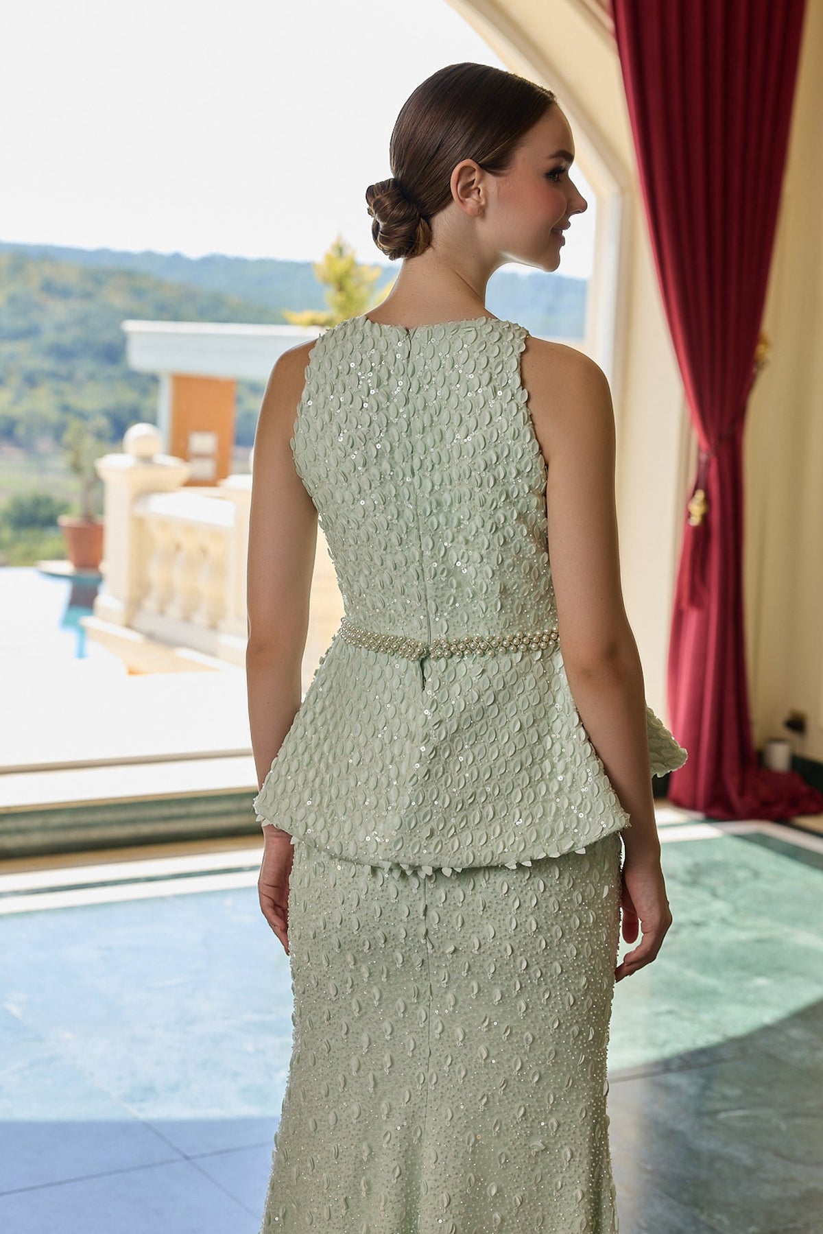 Margaux – Peplum Belli İşlemeli Abiye – ürün görünümü 7