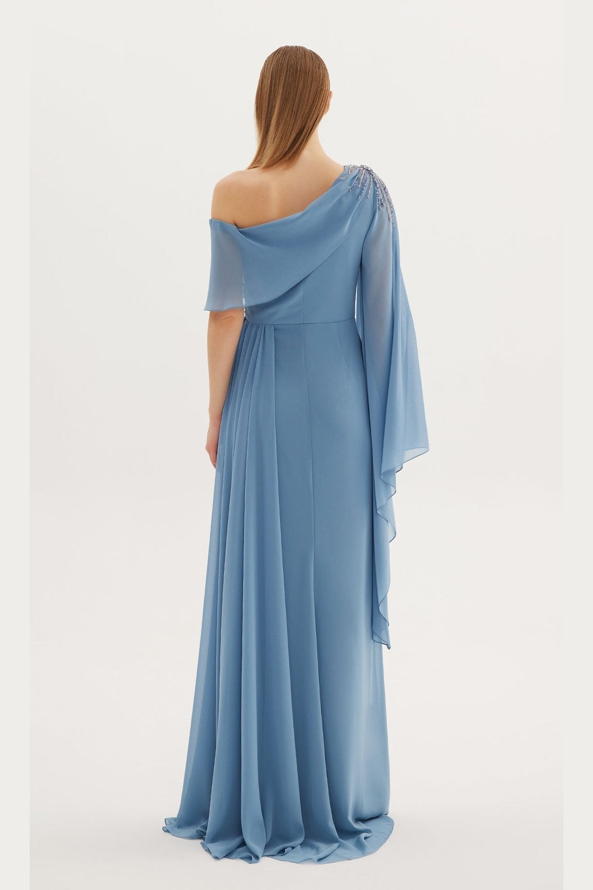 Mary Shoulder Detailed Deep Slit Dress