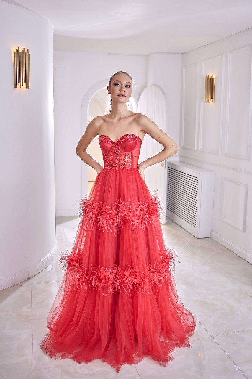 Lamia Strapless Princess Evening Dress