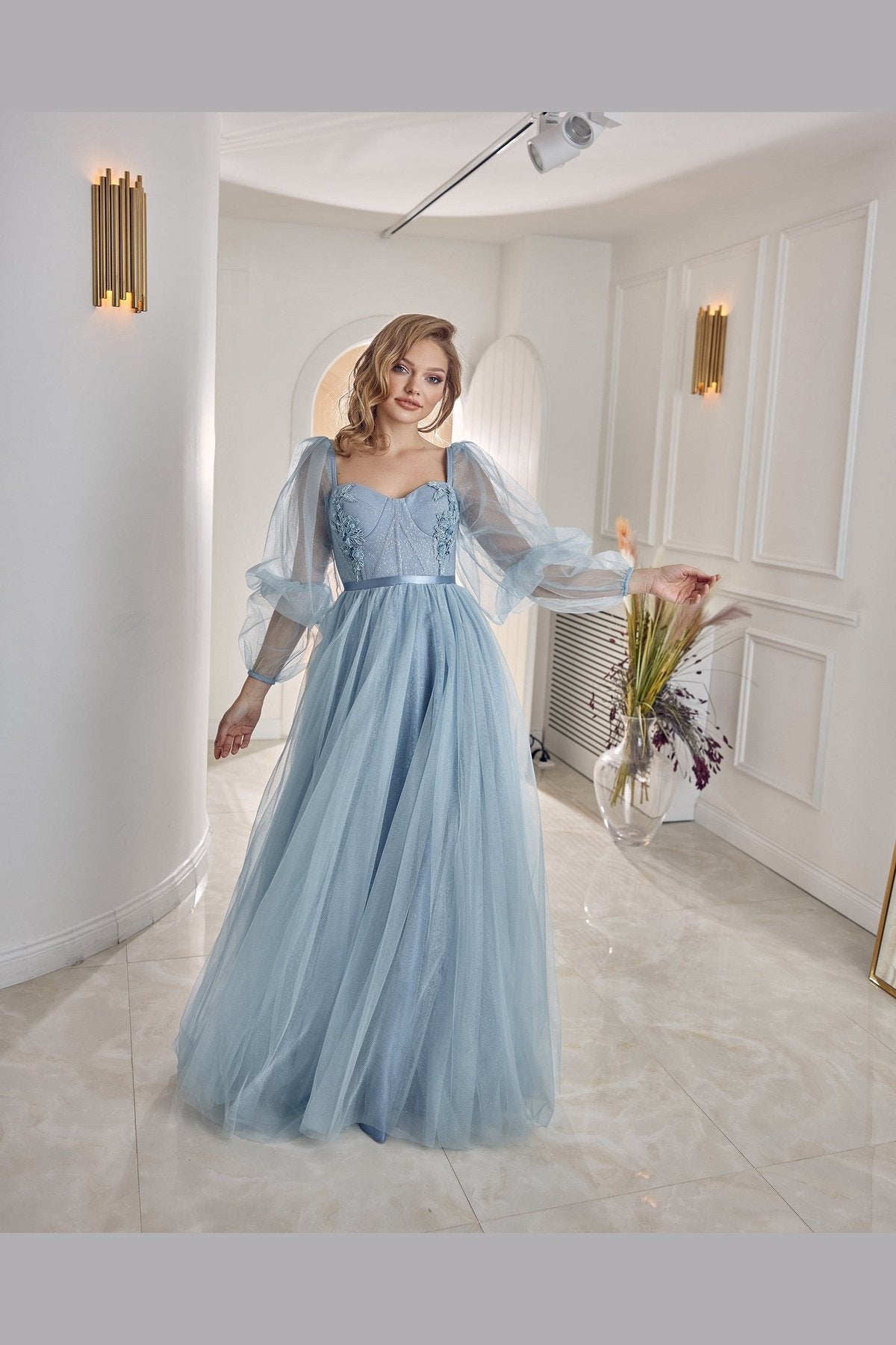 Net TOY BALLOON GIRLS KIDS SKY BLUE GOWN TBFB22-103SKB at Rs 599 in  Faridabad