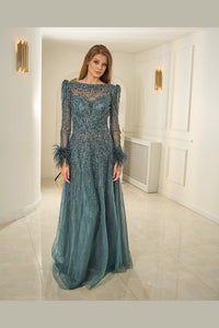Ida - Long-Sleeved Embroidered Wedding Guest Dress