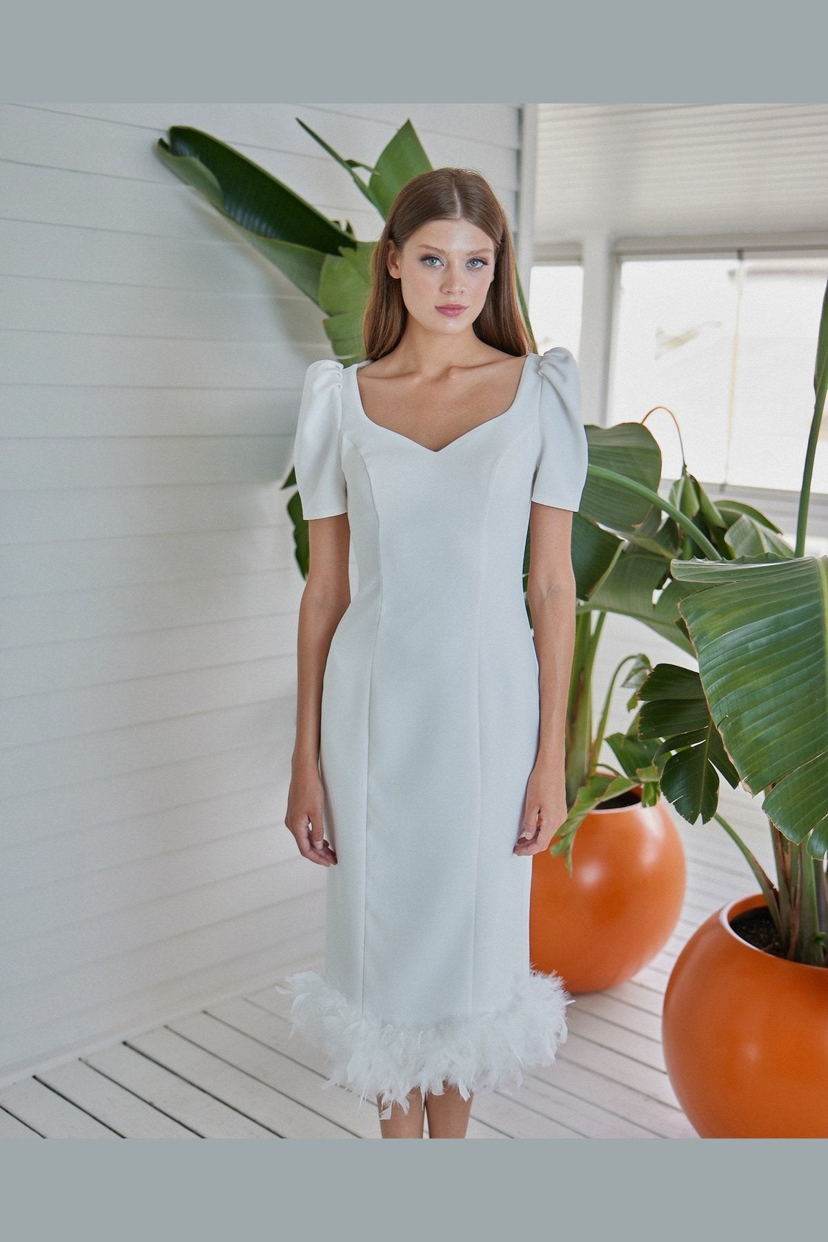 Lou Mia Short-Sleeved Skirt O-Rise Wedding Dress – NS SPOSA